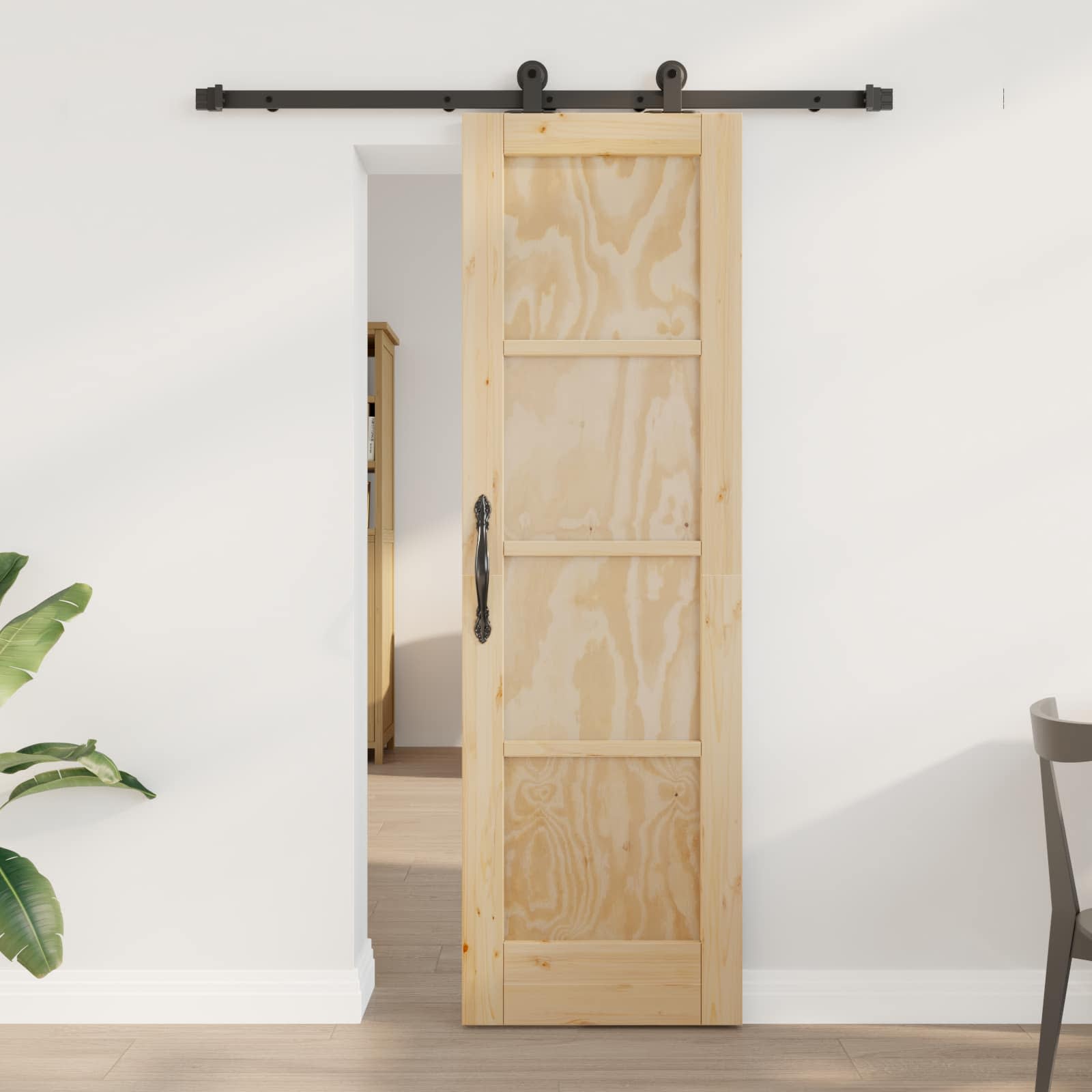 Schiebetür ORKDAL 61 x 198,5 cm Massives Kiefernholz Natur