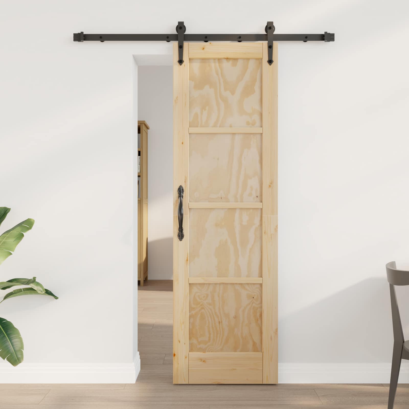 Schiebetür ORKDAL 61 x 198,5 cm Massives Kiefernholz Natur