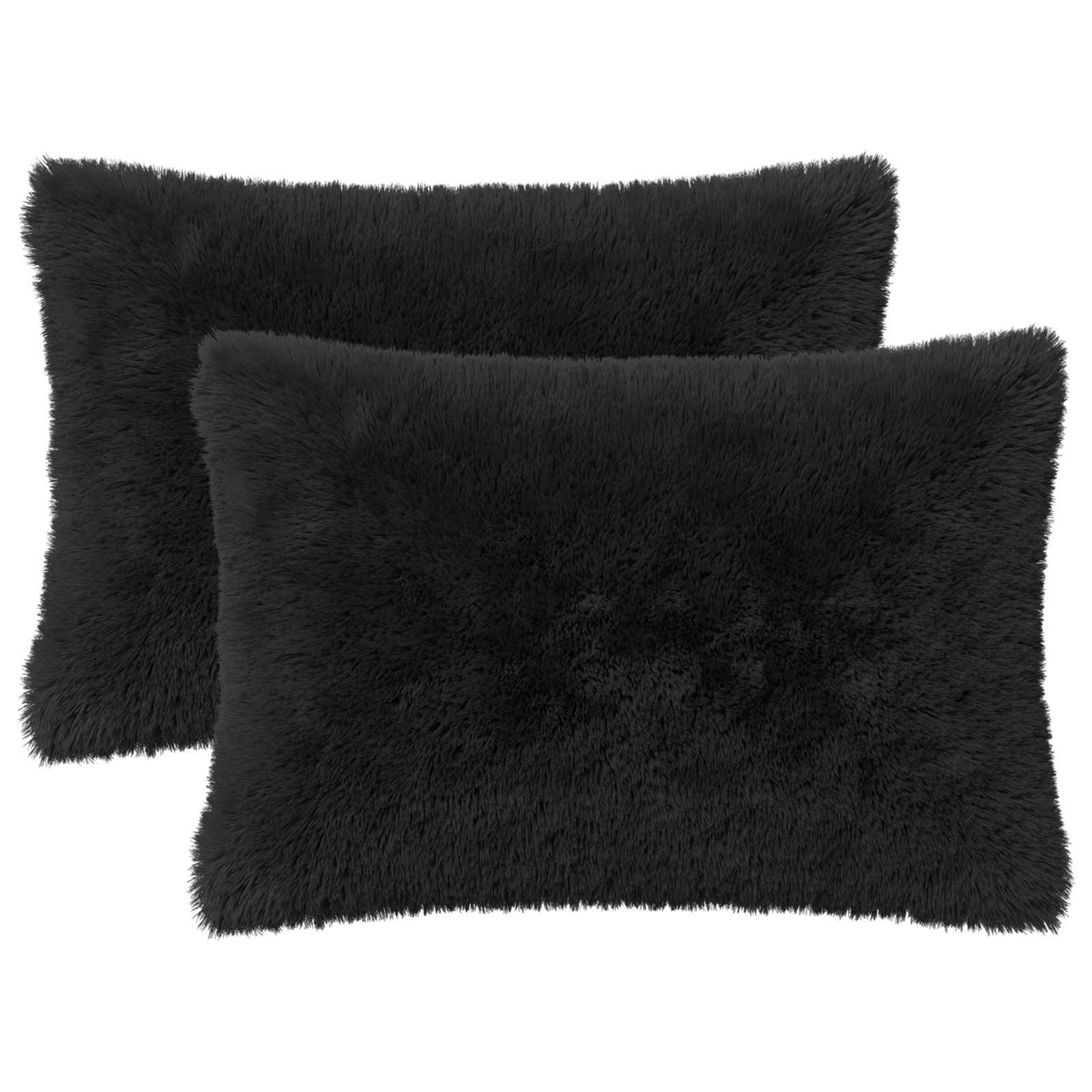 Kissen mit Kissen HEERLEN 2 Stk. Schwarz PV Fleece