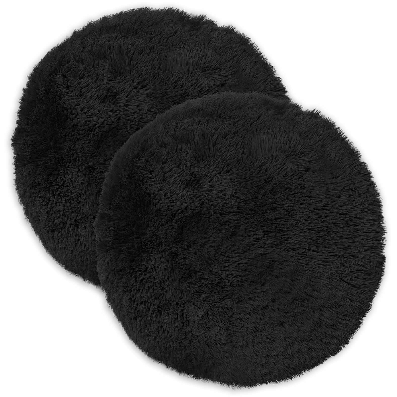 Kissen mit Kissen HEERLEN 2 Stk. Schwarz PV Fleece