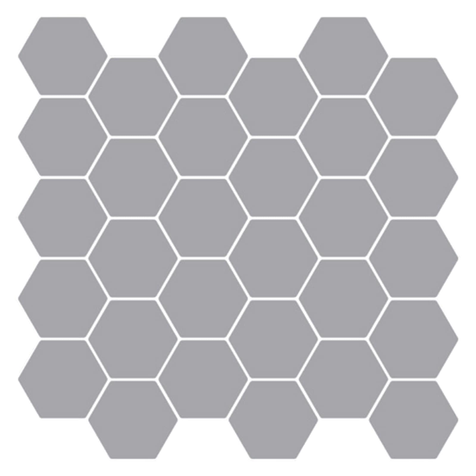 Sechseckige Fliese 50 Stk. Grau 30 x 30 cm Polyurethan und PET
