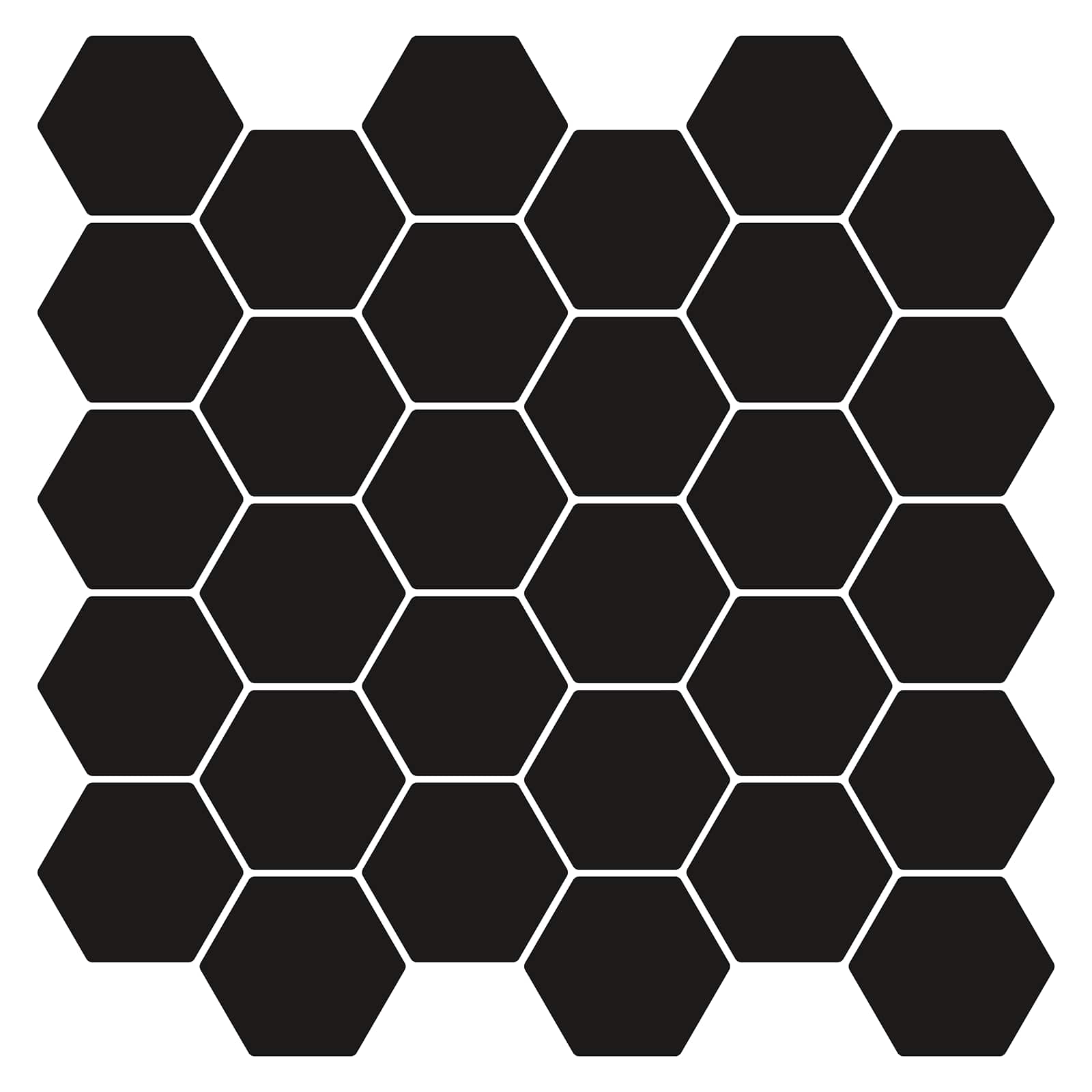 Sechseckige Fliese 50 Stk. Schwarz 30 x 30 cm