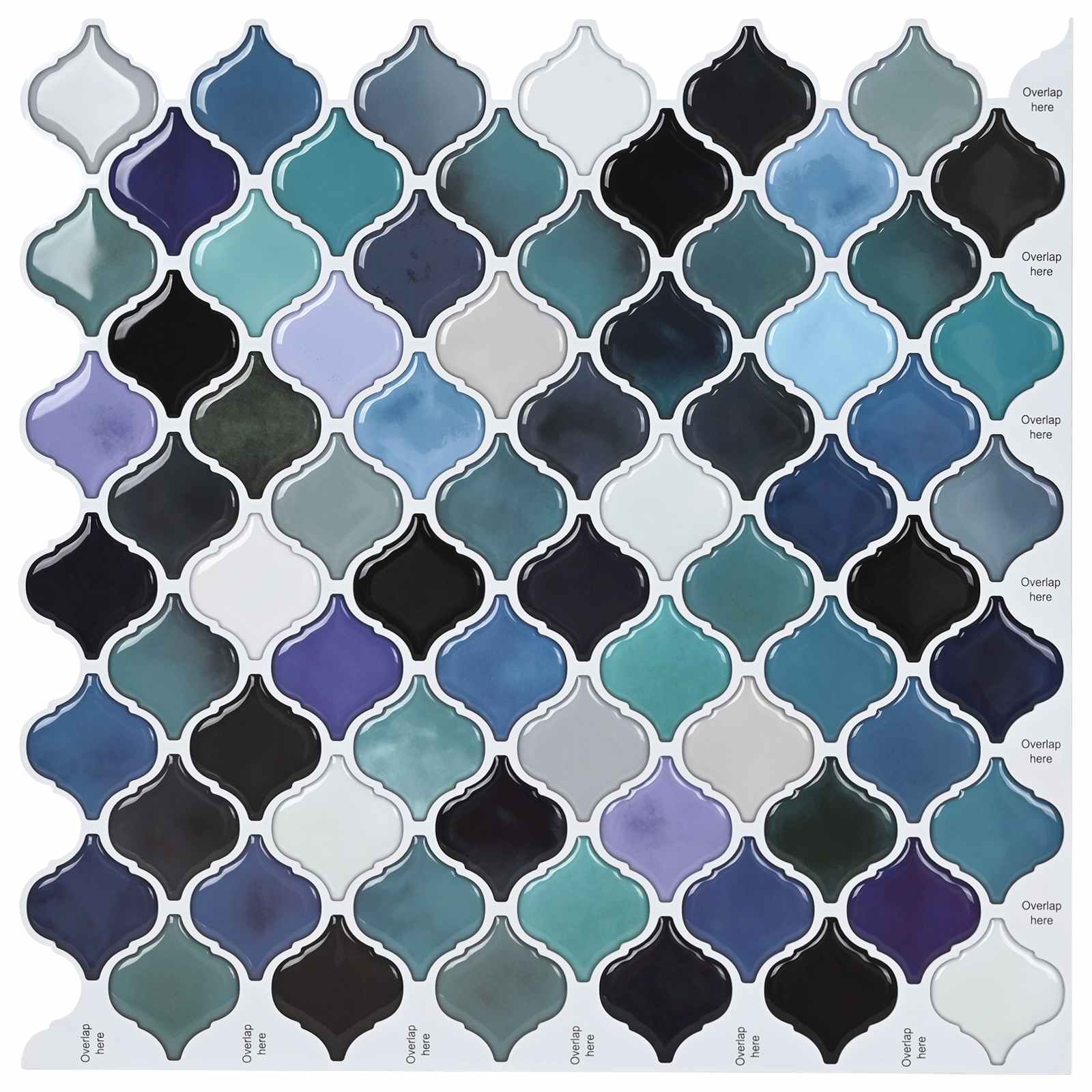 Lanturn Fliese 10 Stk. Blaugrün 27 x 27 cm Polyurethan und PET