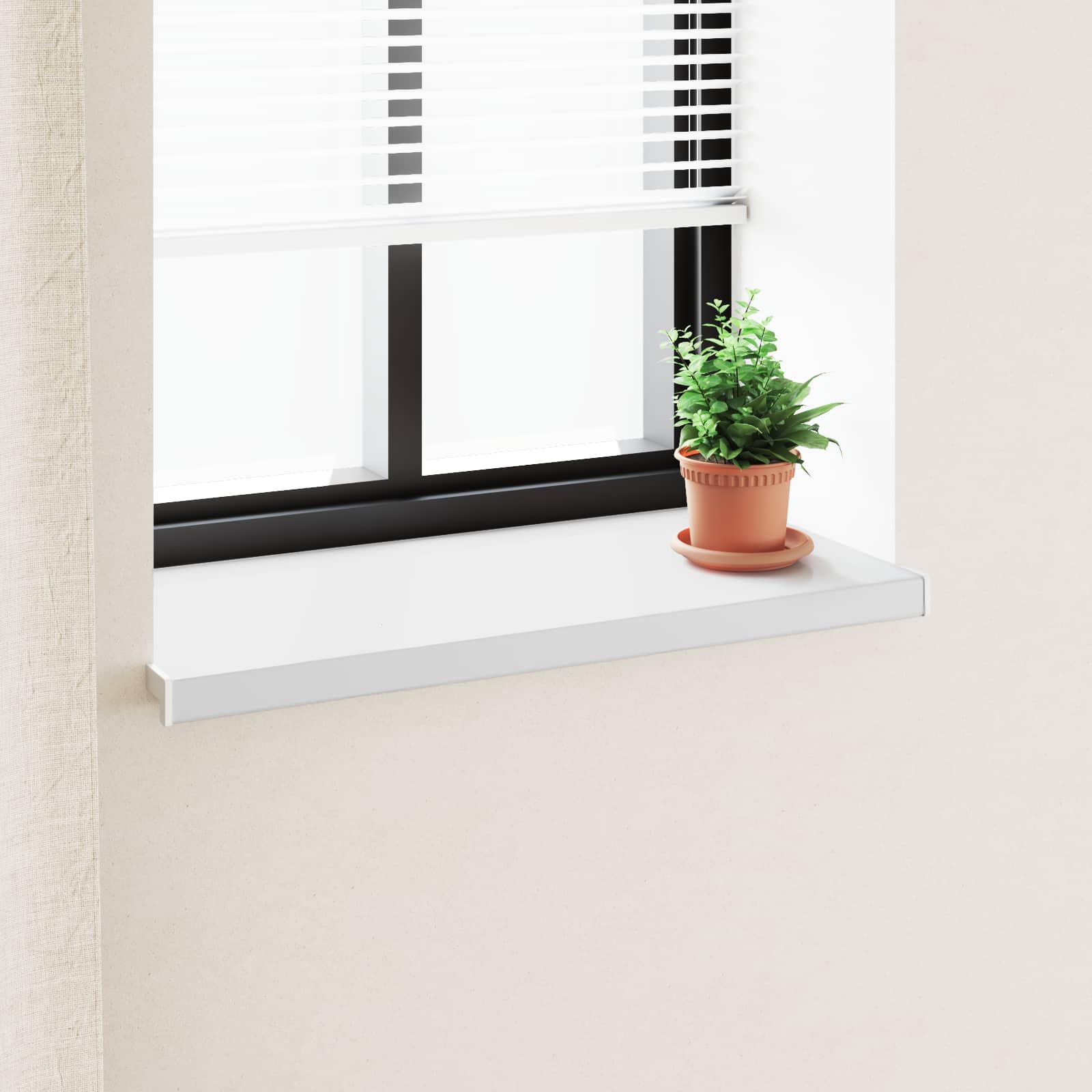 Fensterbank Weiß 60 x 40 x 4,5 cm PVC