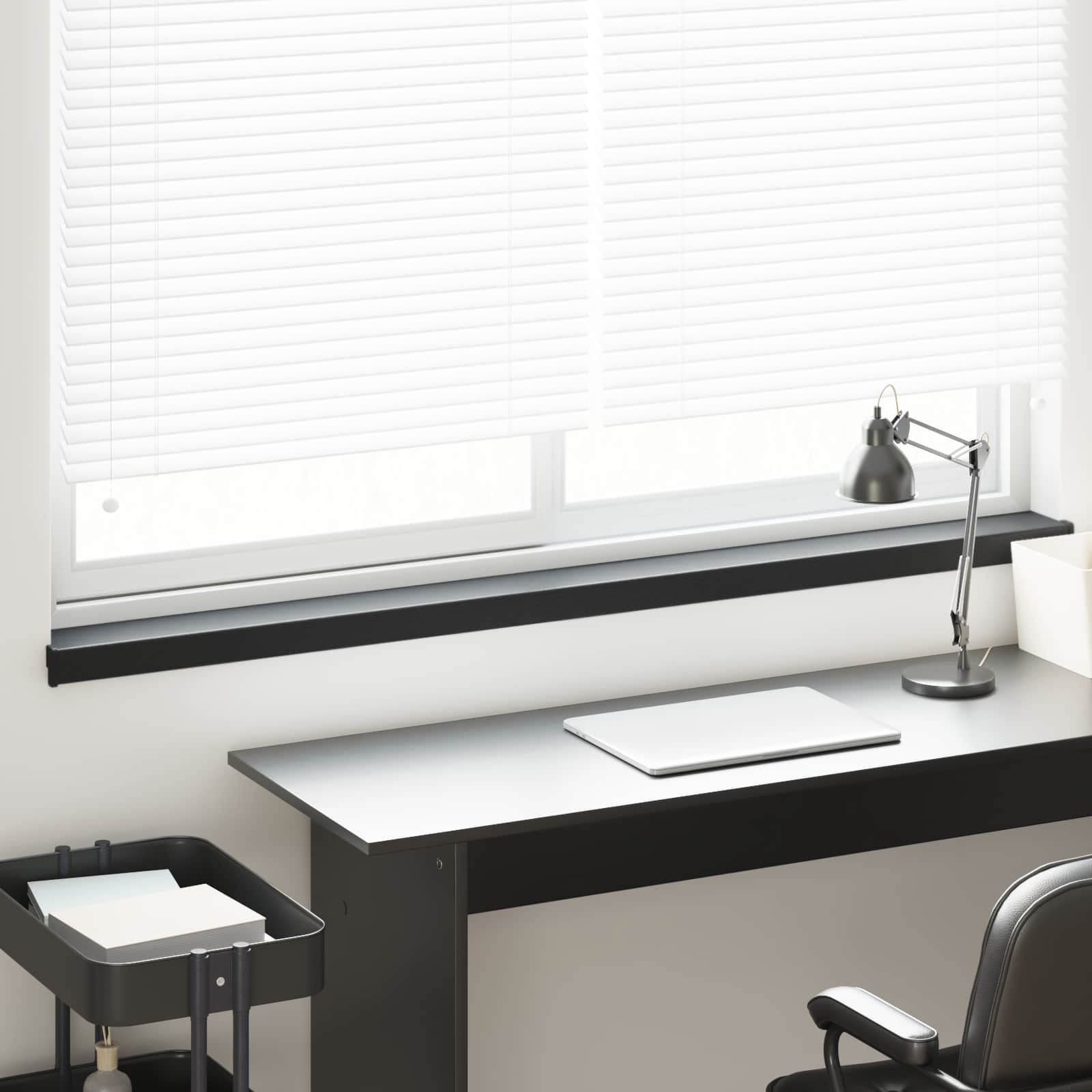 Fensterbank Schwarz mit Holzmaserung 160 x 10 x 4,5 cm PVC