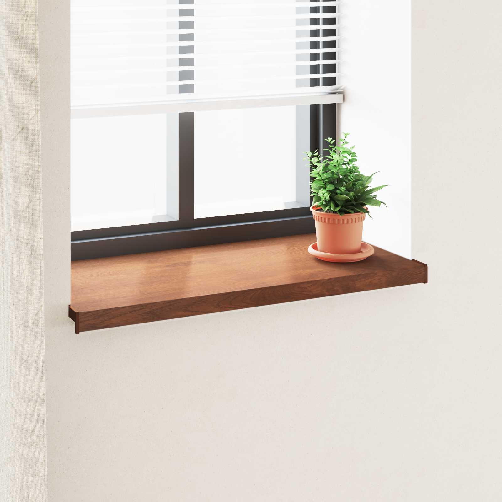 Fensterbank Braunes Holz 60 x 40 x 4,5 cm PVC