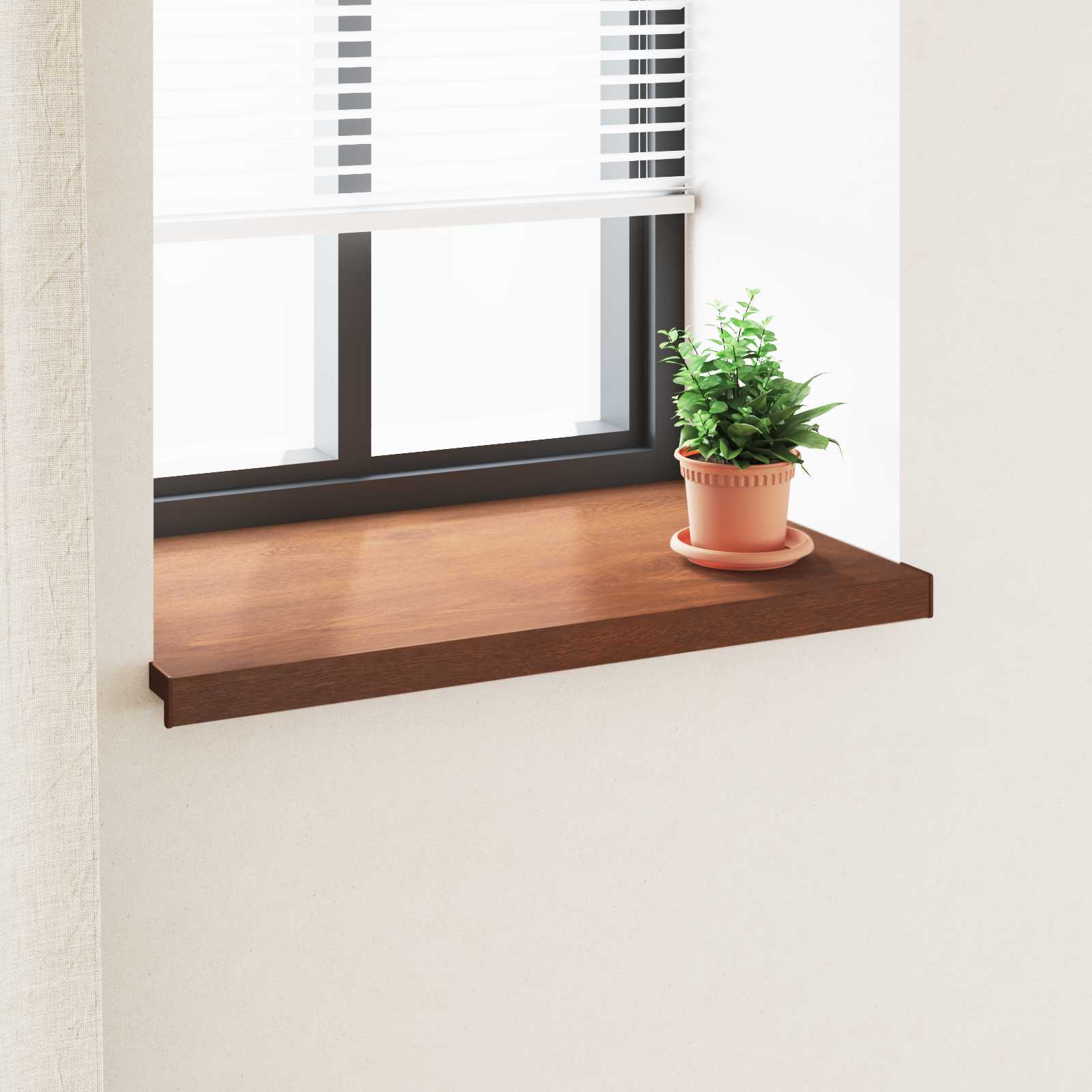 Fensterbank Braunes Holz 80 x 50 x 4,5 cm PVC