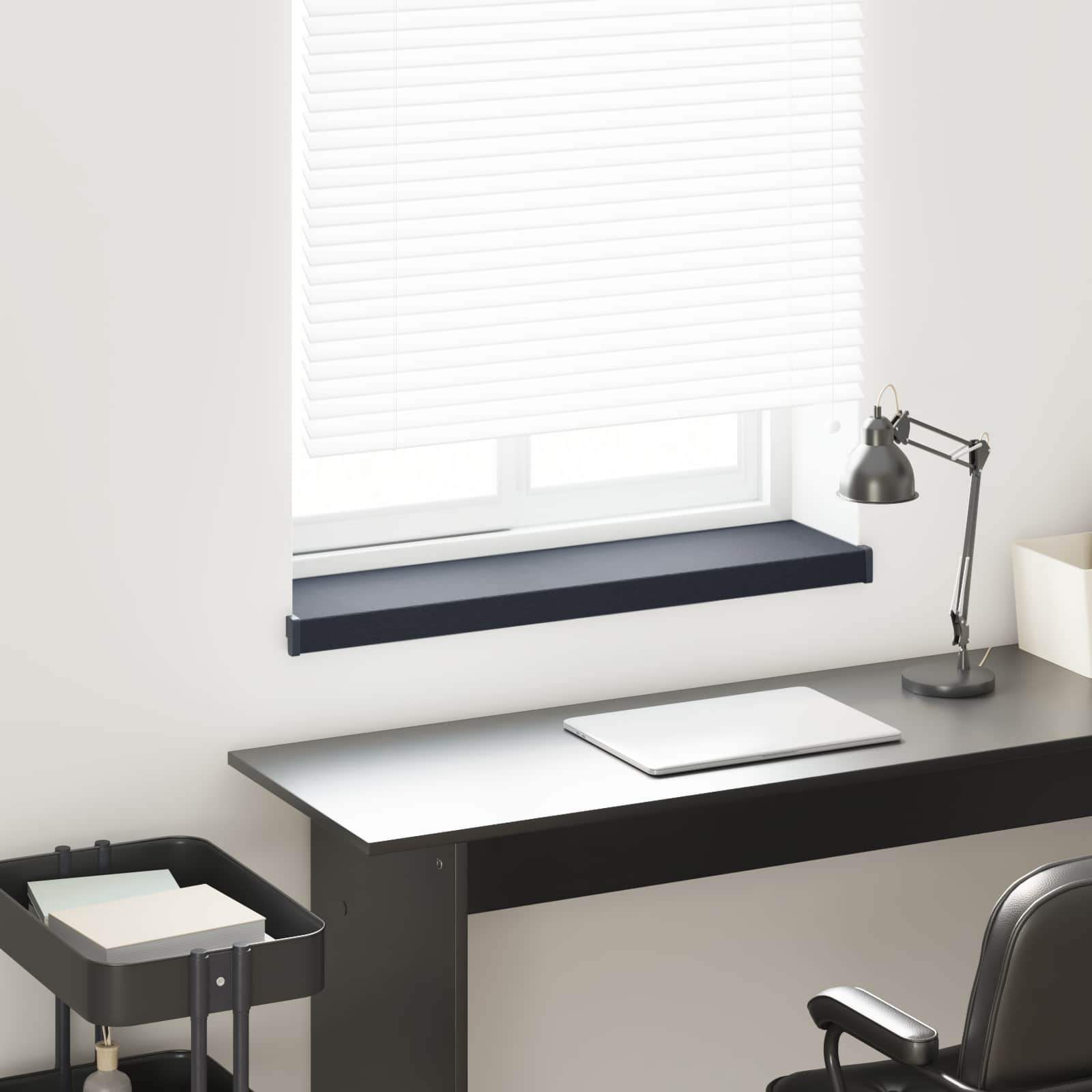 Fensterbank Anthrazit mit Holzmaserung 100 x 20 x 4,5 cm PVC