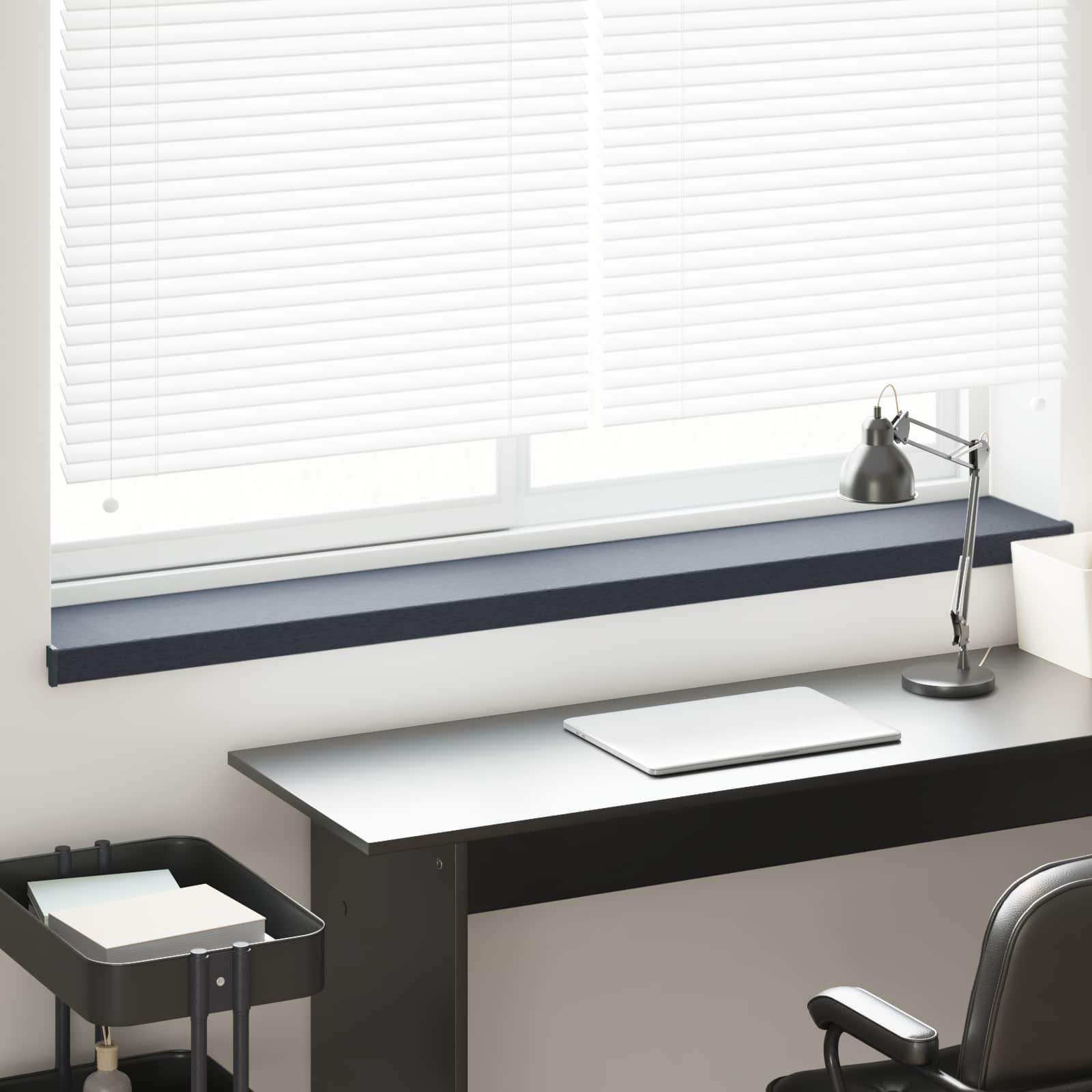 Fensterbank Anthrazit mit Holzmaserung 120 x 25 x 4,5 cm PVC