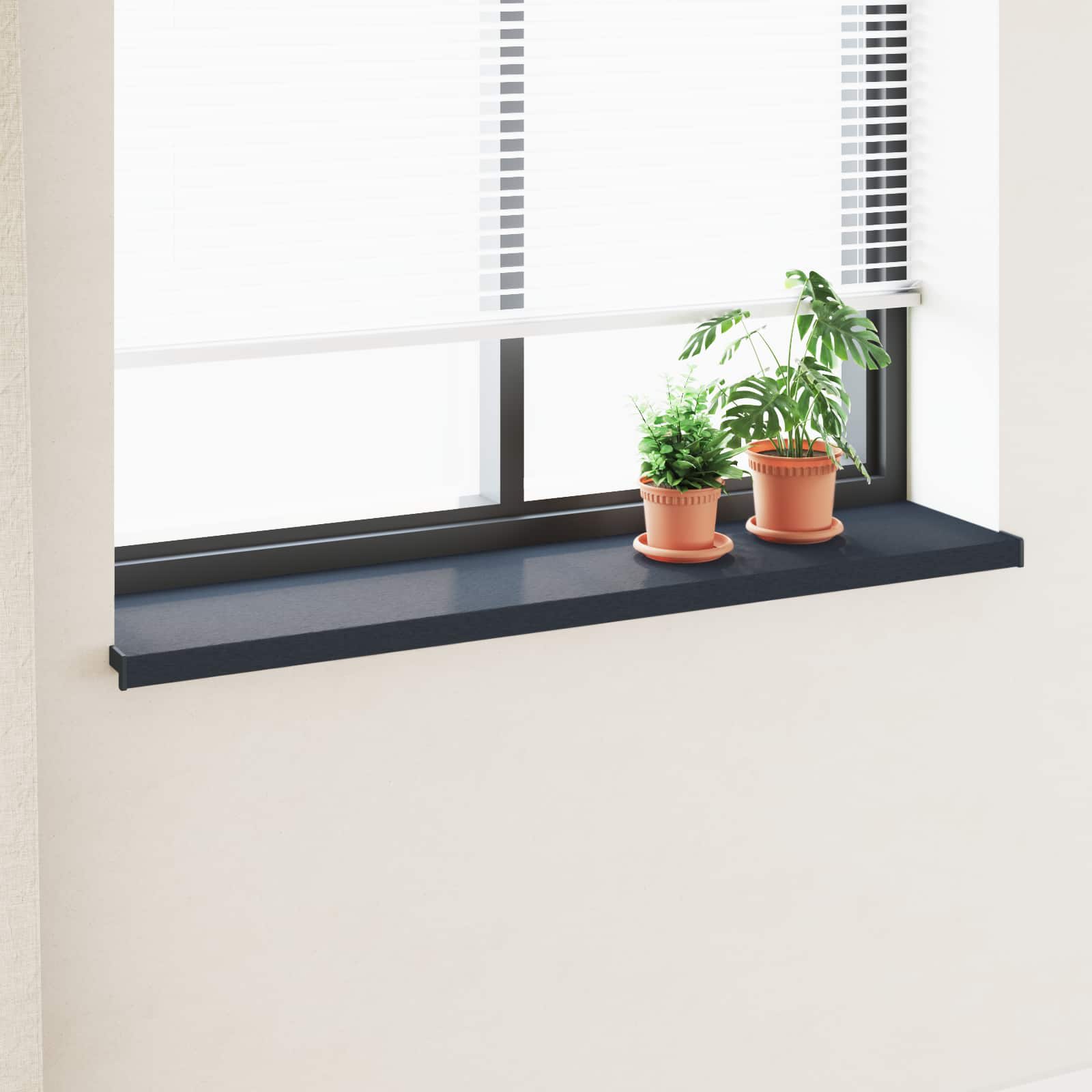 Fensterbank Anthrazit mit Holzmaserung 140 x 30 x 4,5 cm PVC