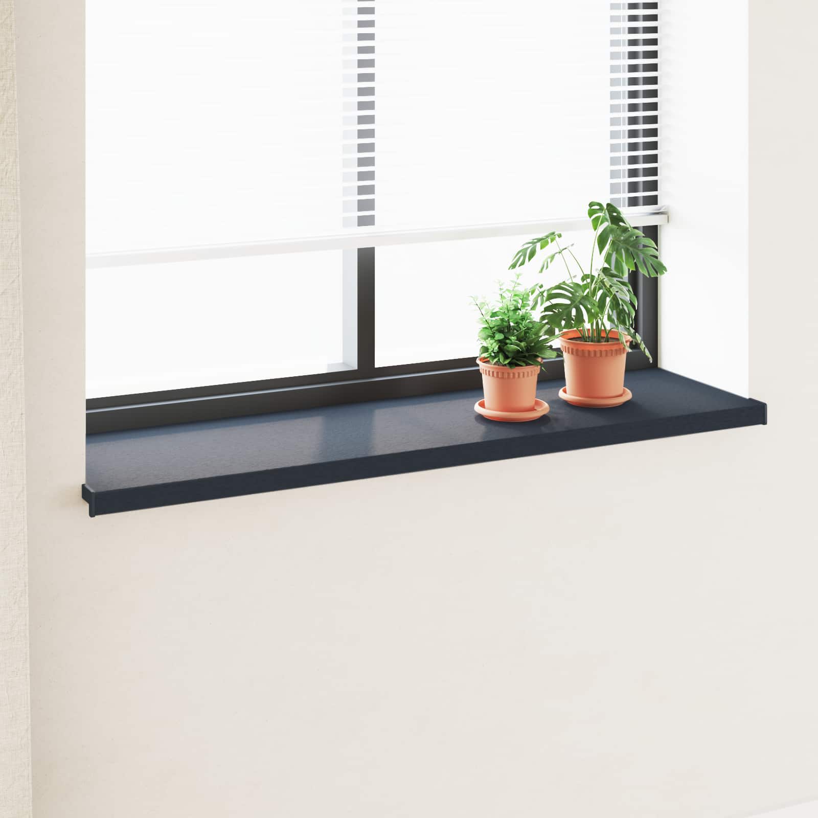 Fensterbank Anthrazit mit Holzmaserung 160 x 45 x 4,5 cm PVC