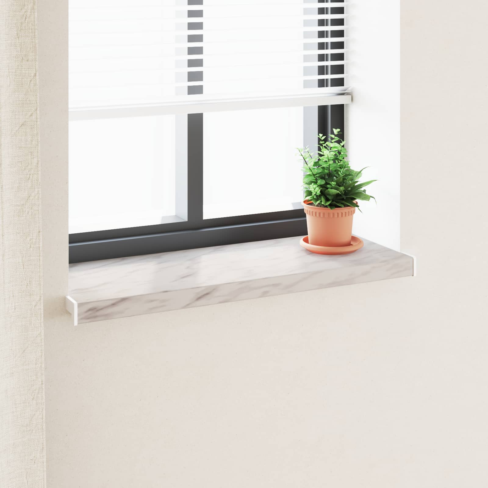 Fensterbank Marmorstruktur 80 x 35 x 4,5 cm PVC