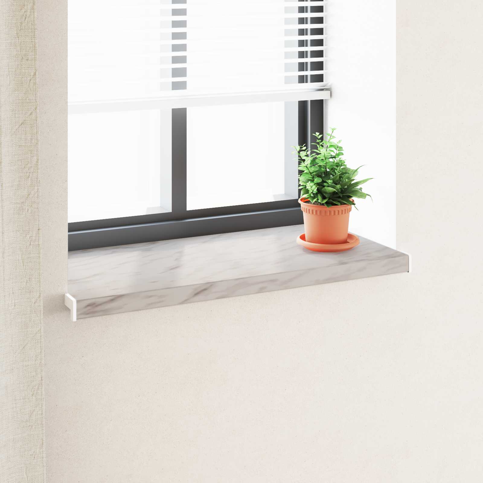 Fensterbank Marmorstruktur 60 x 45 x 4,5 cm PVC