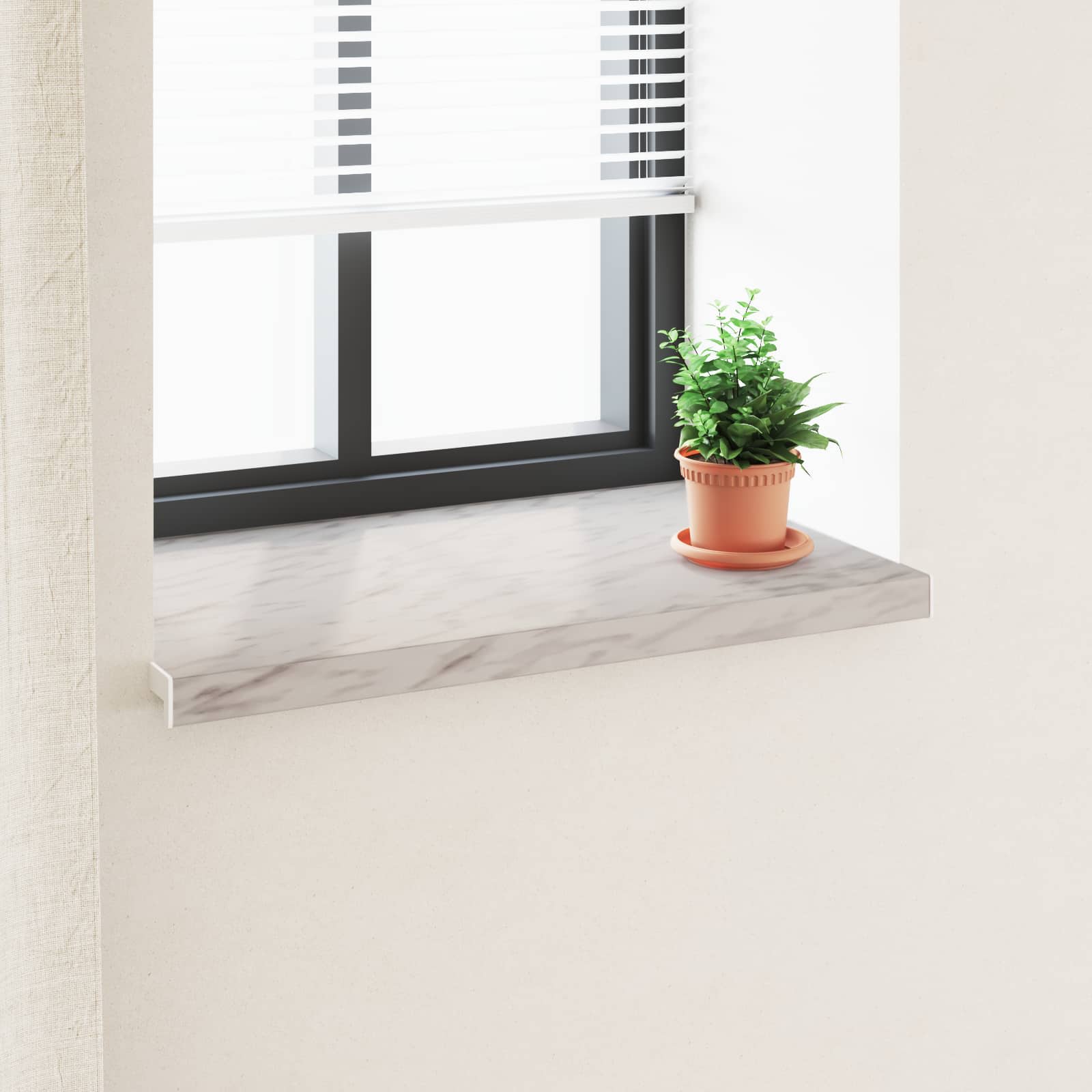 Fensterbank Marmorstruktur 80 x 50 x 4,5 cm PVC