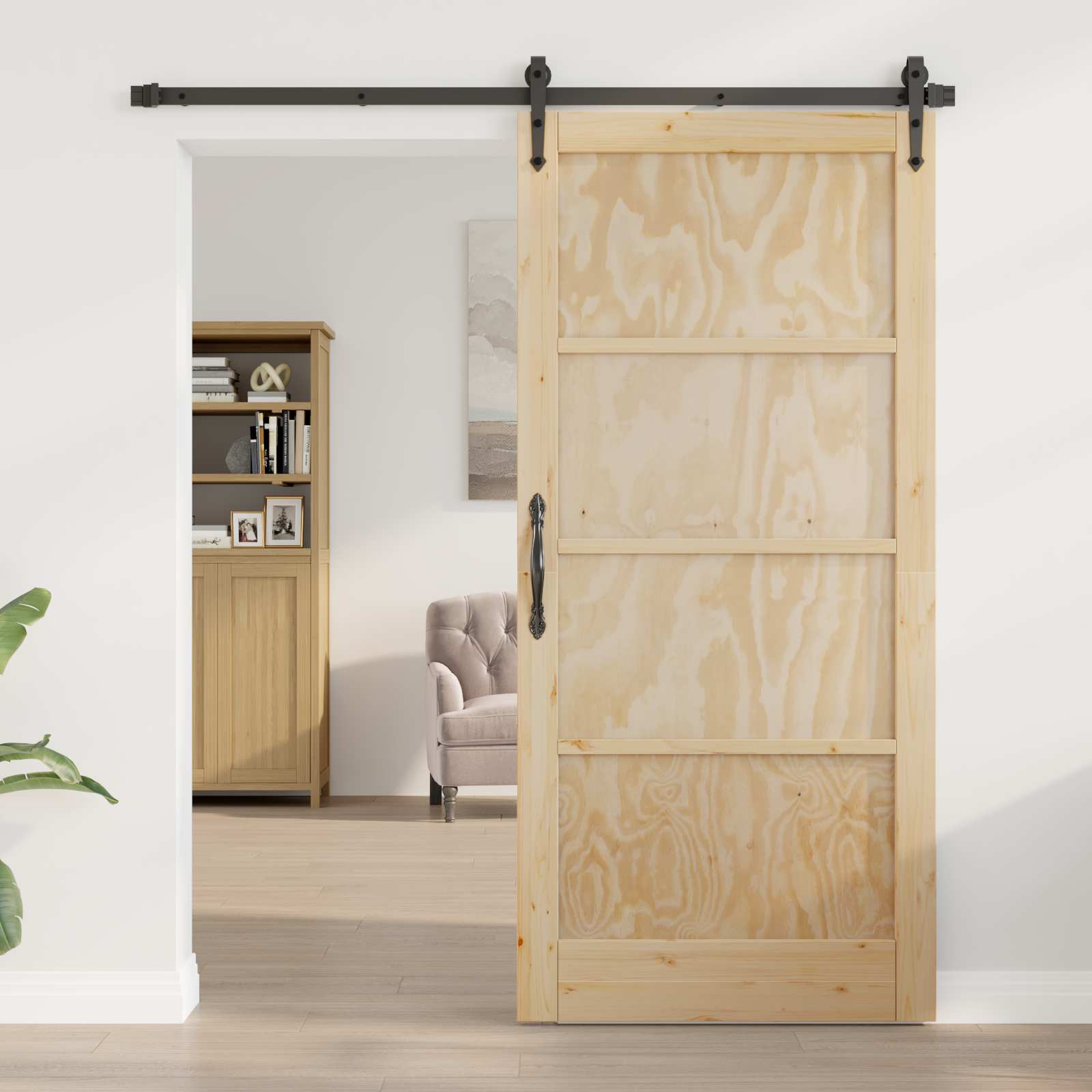 Interior Tür 93 x 202 cm Sperrholz Natur
