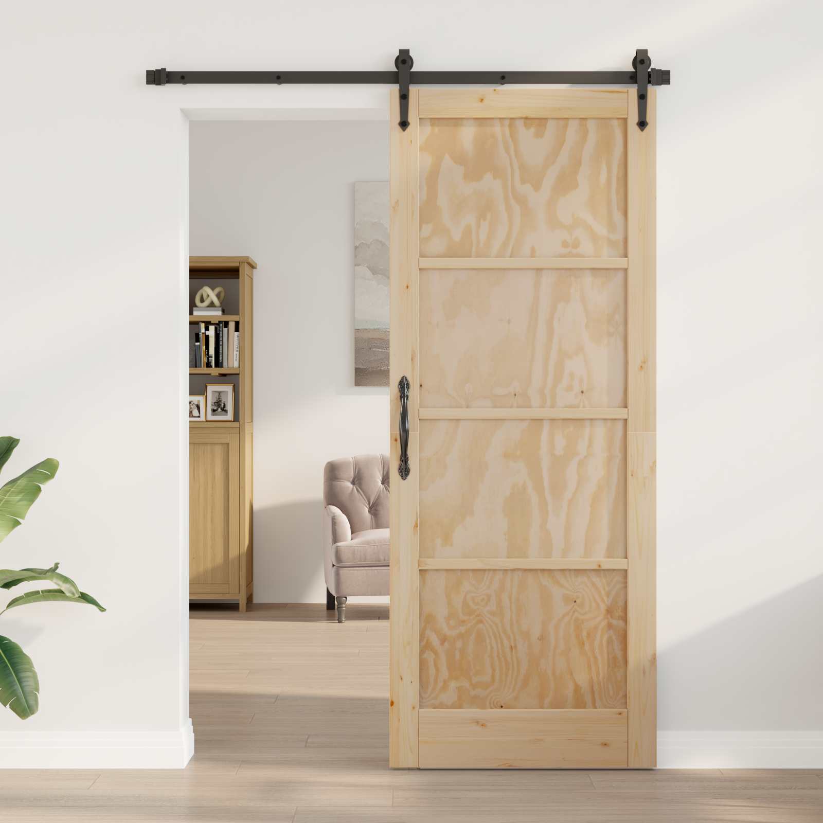 Interior Tür 93 x 211 cm Sperrholz Natur