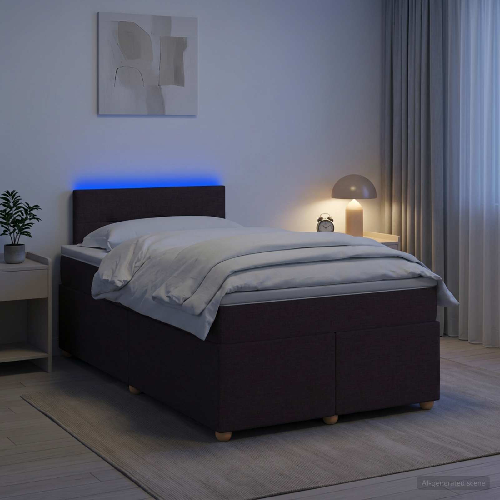 Boxspringbett mit Matratze Dunkelbraun 120 x 200 cm Stoff