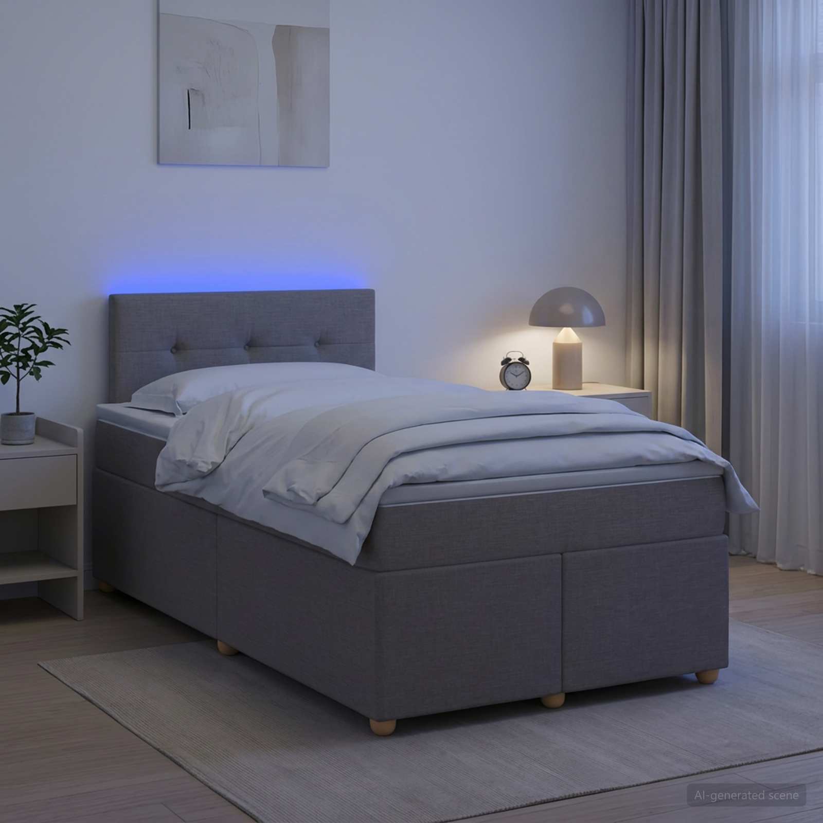 Boxspringbett mit Matratze Taupe 120 x 190 cm Stoff