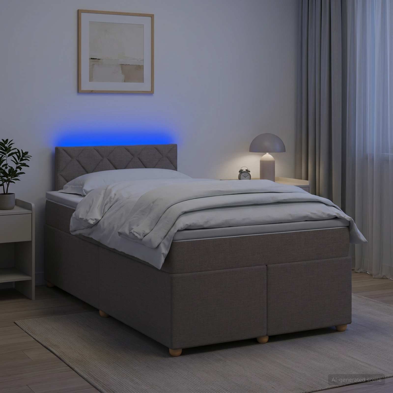 Boxspringbett mit Matratze Taupe 120 x 200 cm Stoff