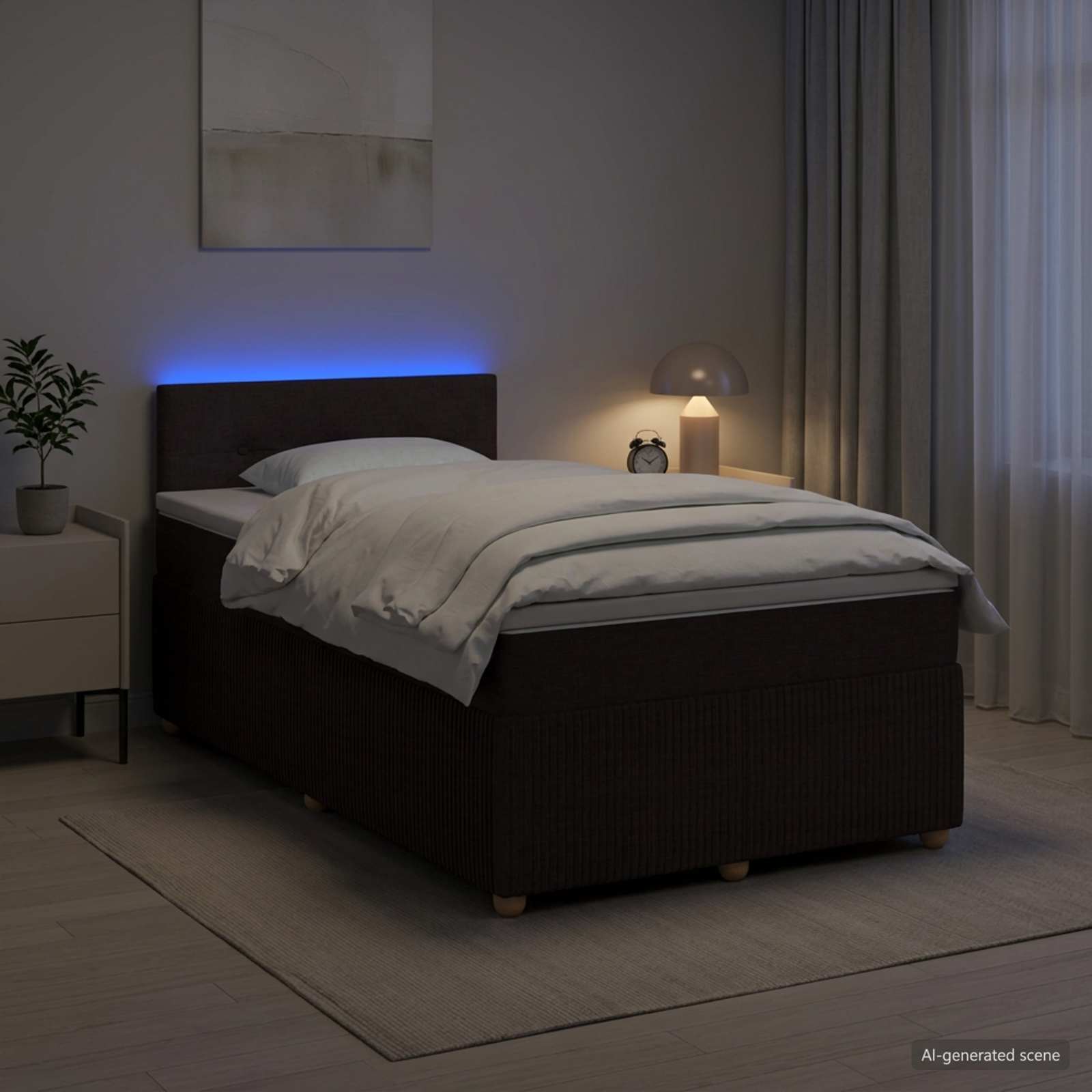 Boxspringbett mit Matratze Dunkelbraun 120 x 200 cm Stoff