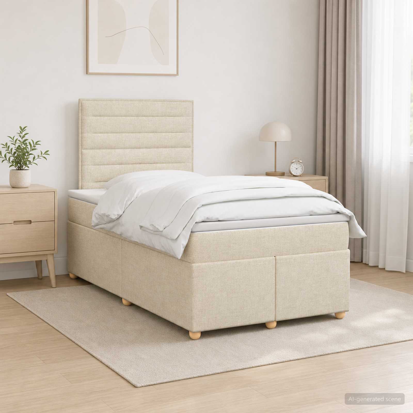 Boxspringbett mit Matratze Dunkelbraun 120 x 200 cm Stoff