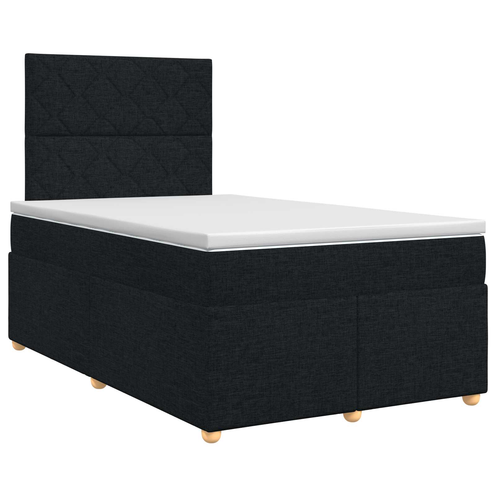 Boxspringbett mit Matratze Schwarz 120 x 200 cm Stoff